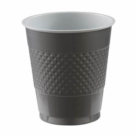 Silver Sparkle Plastic Cups 12oz, 20pcs OS - PartyExperts