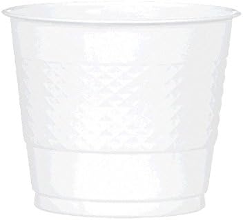 Amscan White Plastic Cups - 9 Oz. , Pack Of 20 - PartyExperts