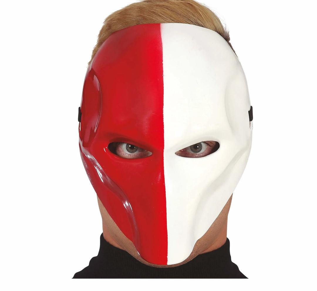 RED/WHITE MASK, PVC - PartyExperts
