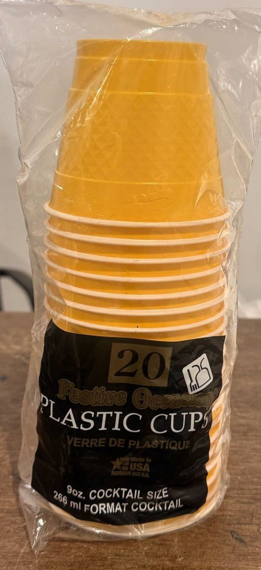 Yellow Sunshine 9in cup 266 ML (20 count) - PartyExperts