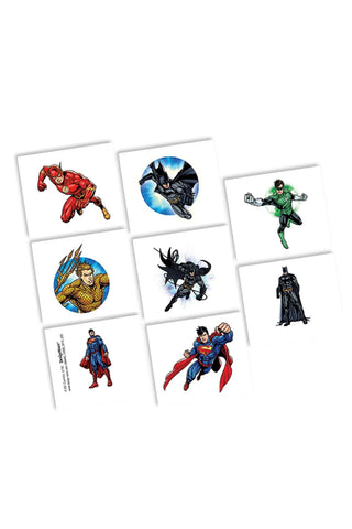 8 Sheets Justice League Tattoo Favors - PartyExperts