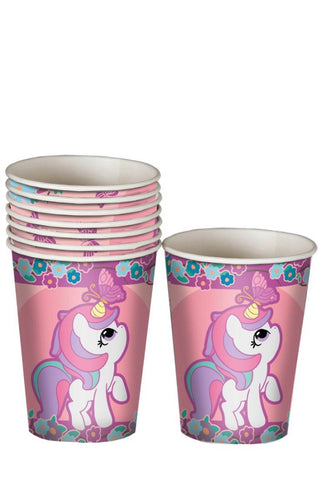 8 Unicorn Paper Cups.