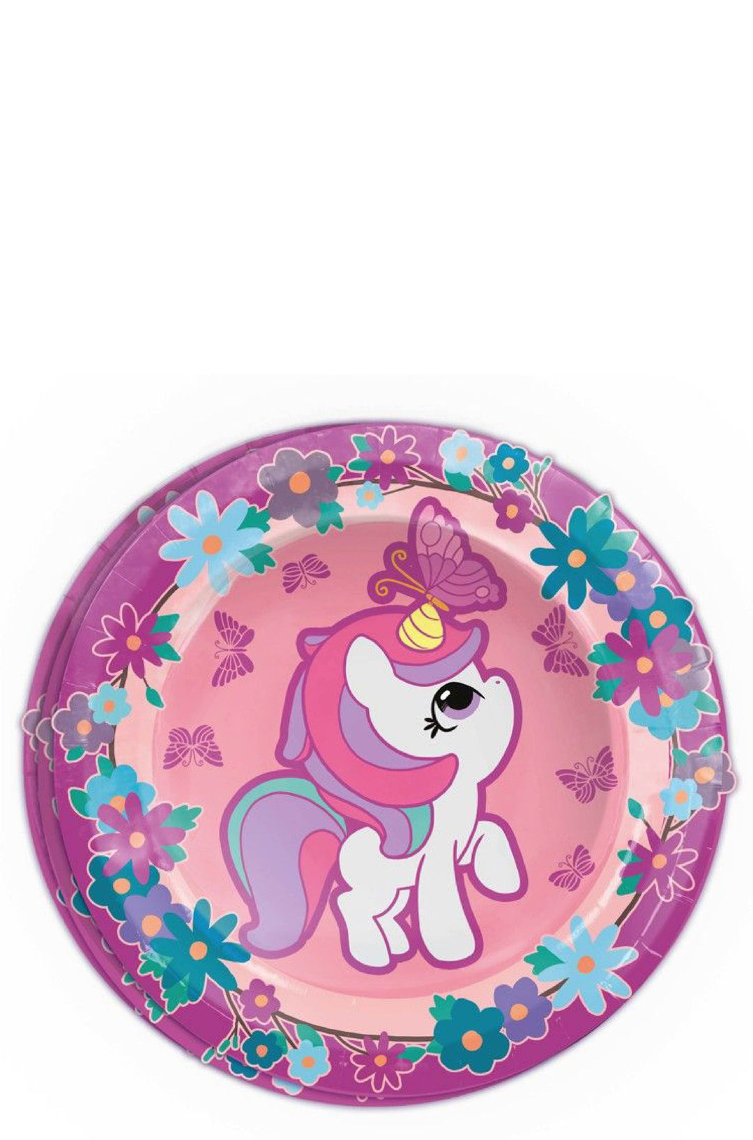 8 Unicorn Paper Plates.
