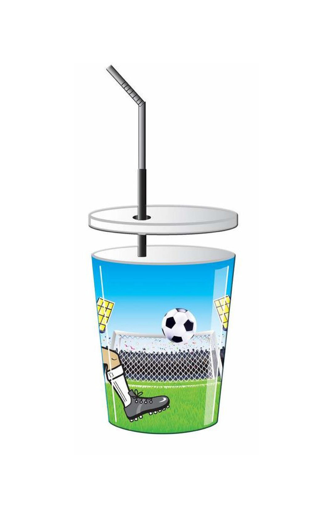 Cups 3D soccer 266ml /4 - PartyExperts