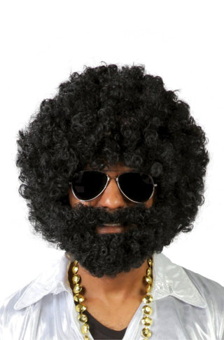 Afro Wig with Black Beard.