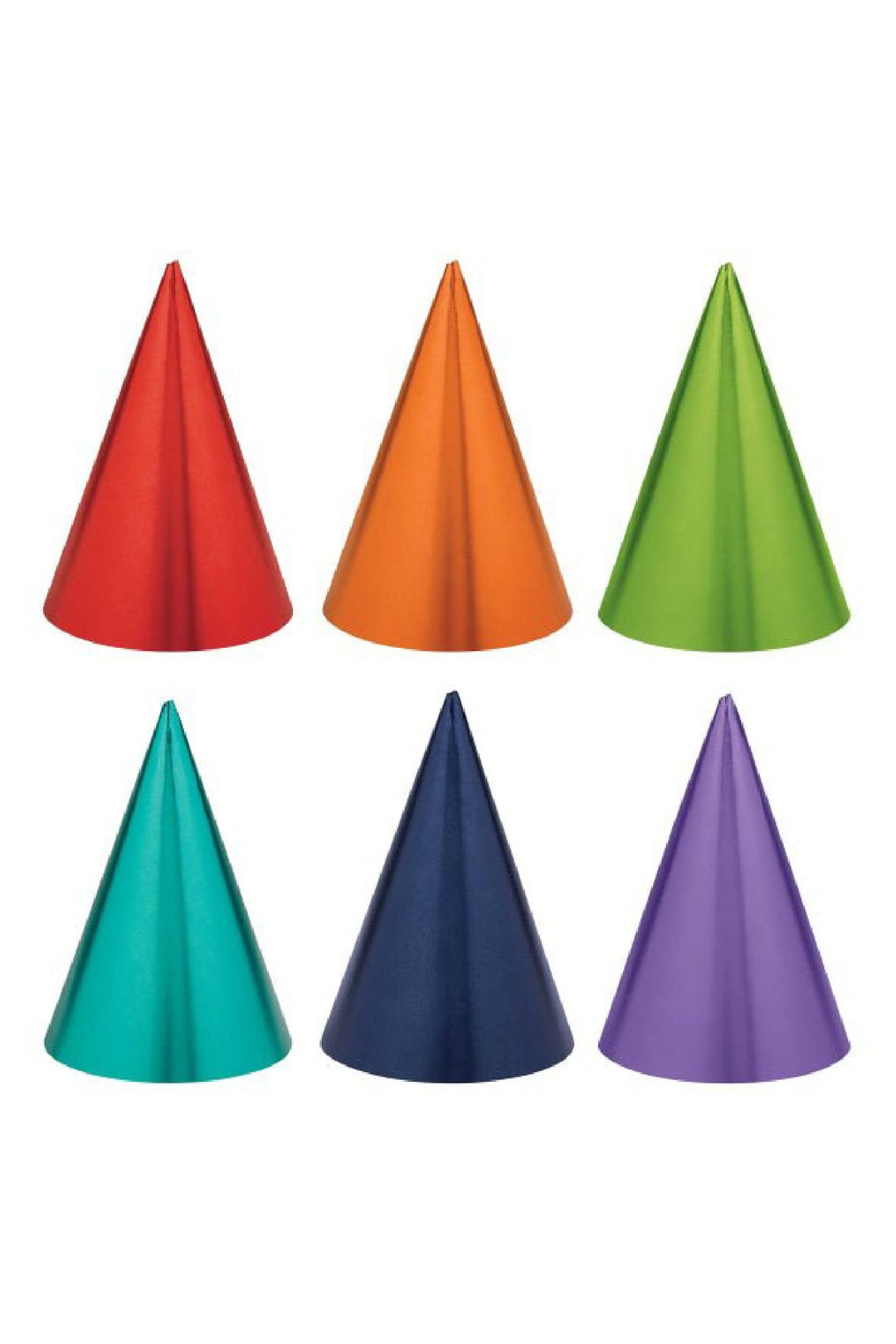 Assorted Rainbow Foil Birthday Party Hats-12 pcs - PartyExperts