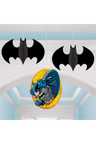 Batman Honeycomb Decoration 3pcs - PartyExperts