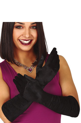 Black Wrinkled Gloves.