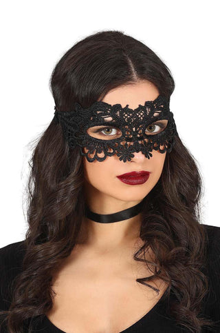 Black lace mask Full - PartyExperts