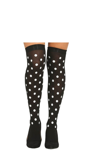 Black Stockings with White Dots.