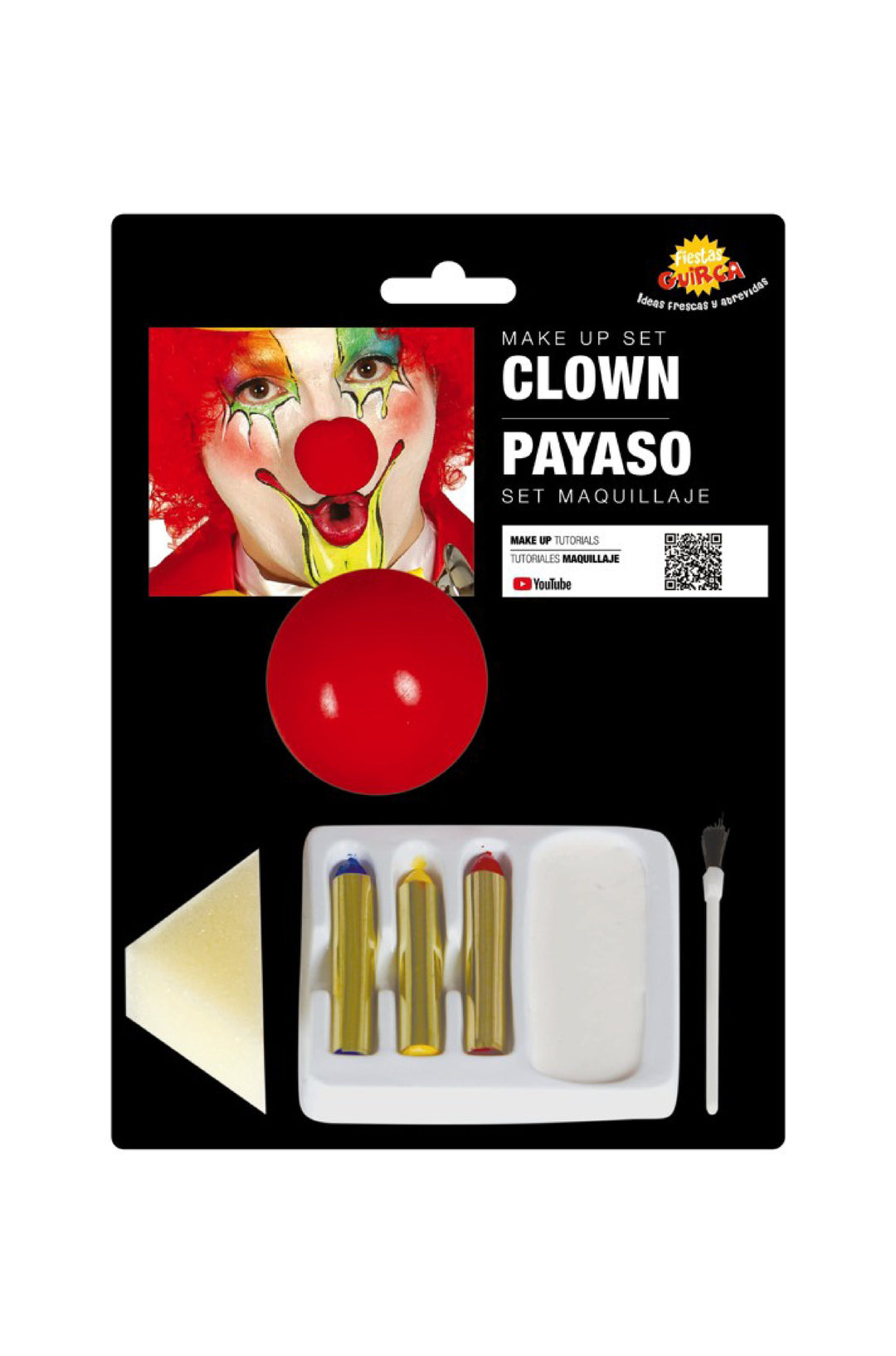 Clown Makeup with Nose.