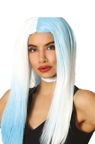 Blue and White Mane Wig.