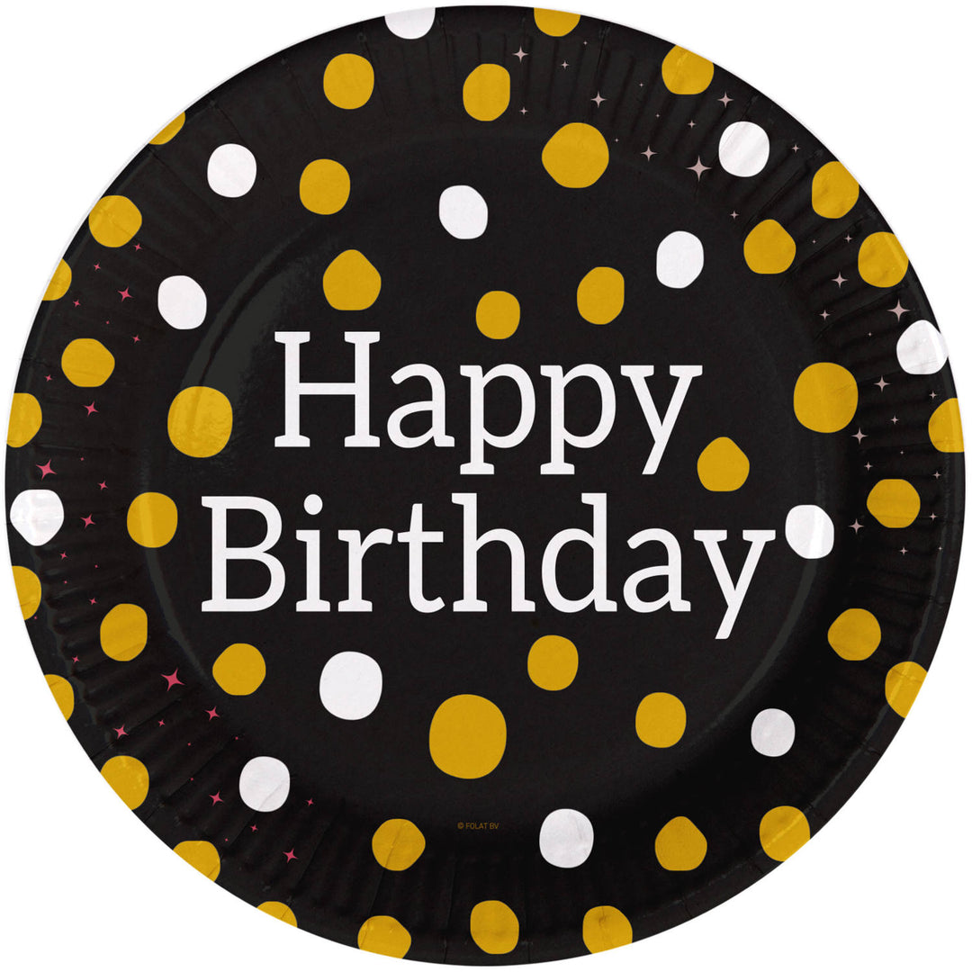 Borden Glossy Black ‘Happy Birthday’ - PartyExperts