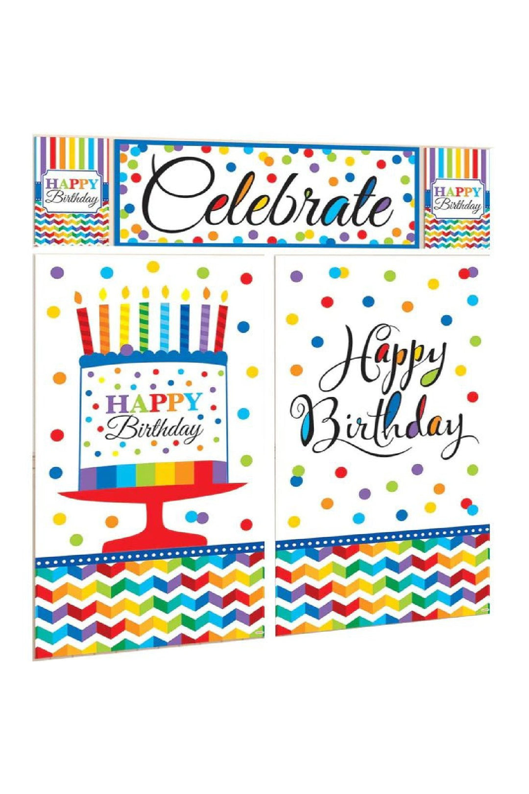 Bright Birthday Room Decorating Kit 5pcs - PartyExperts