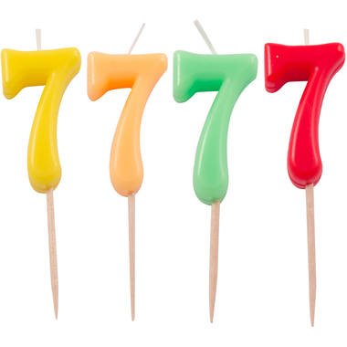Candle Number 7 Neon Colours - PartyExperts