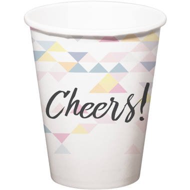 Cheers Pearl White Disposable Cups - PartyExperts