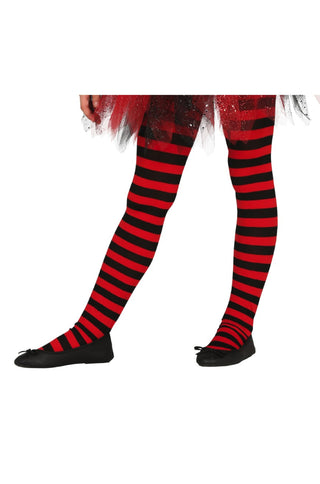 CHILD RED STRIPED TIGHTS - PartyExperts