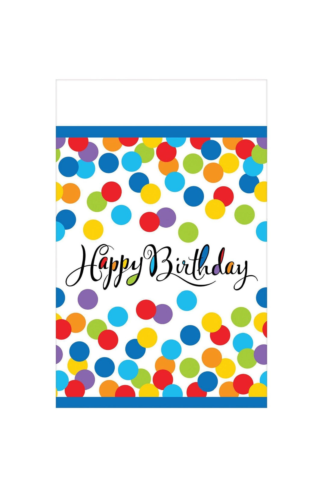 Disposable Confetti Bash Plastic Birthday Table Cover Tablecover, 54" x 102", Multi Color - PartyExperts
