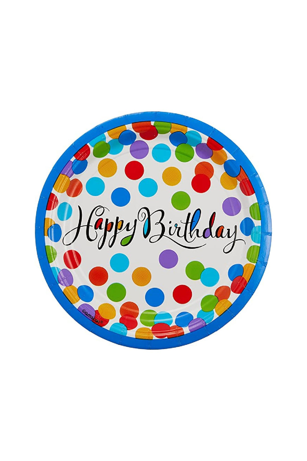 Disposable Confetti Bash Round Plates Party Decor, Multicolor, 7", 18ct - PartyExperts