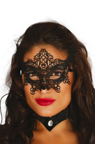 EMBROIDERED BLACK MASK - PartyExperts