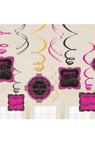 Fabulous Swirl Decorations 12pcs - PartyExperts