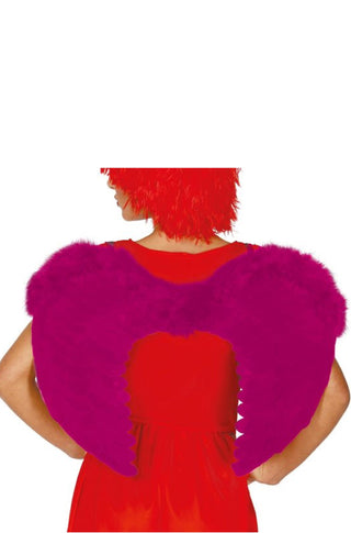 FUCHSIA FEATHER WINGS - PartyExperts