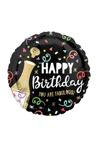 Happy Birthday Gold Bubbly Foil Balloon 45cm - PartyExperts