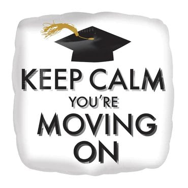 Keep Calm Grad Square Foil Balloon 18in - PartyExperts