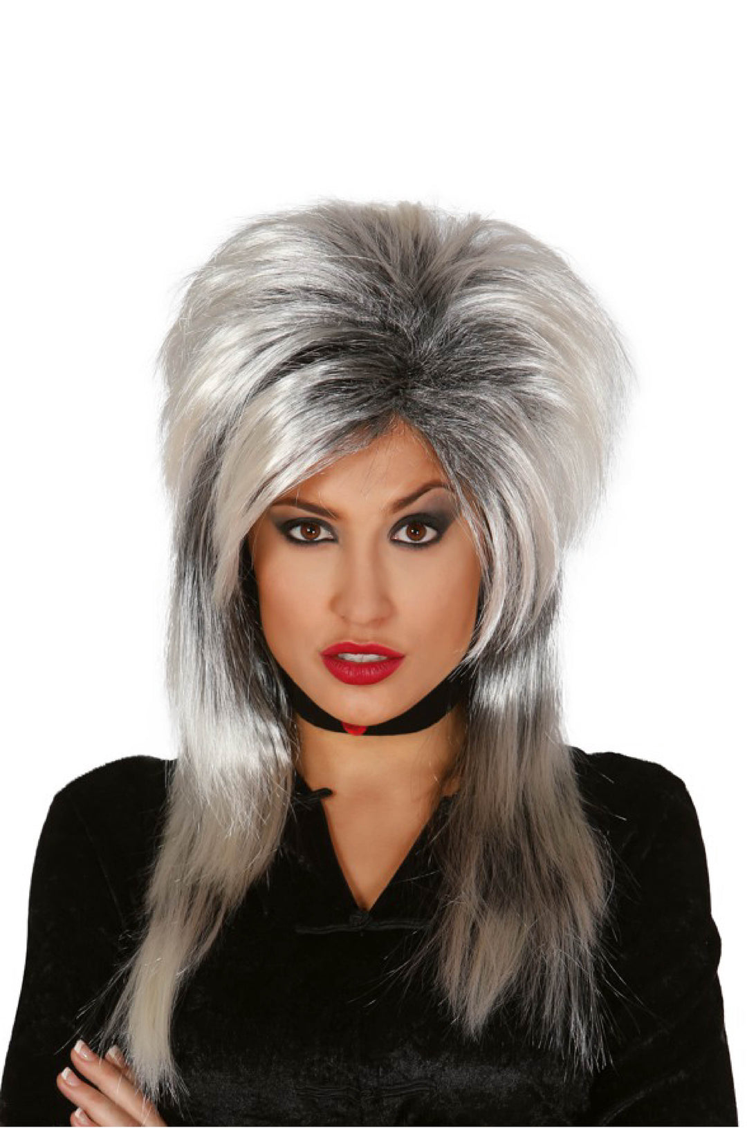 Long Streaked Grey Wig.
