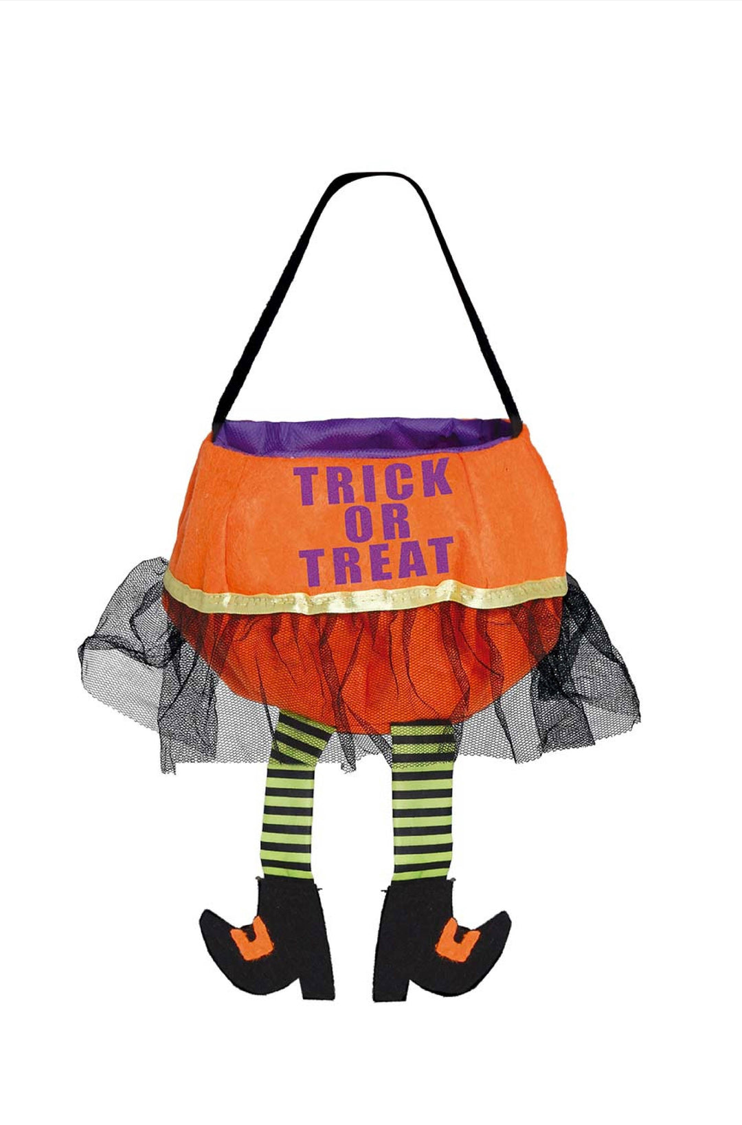 ORANGE FELT BUCKET "TRICK OR TREAT" - PartyExperts
