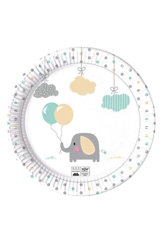 Paper Plates Compostable Baby Elephant - PartyExperts