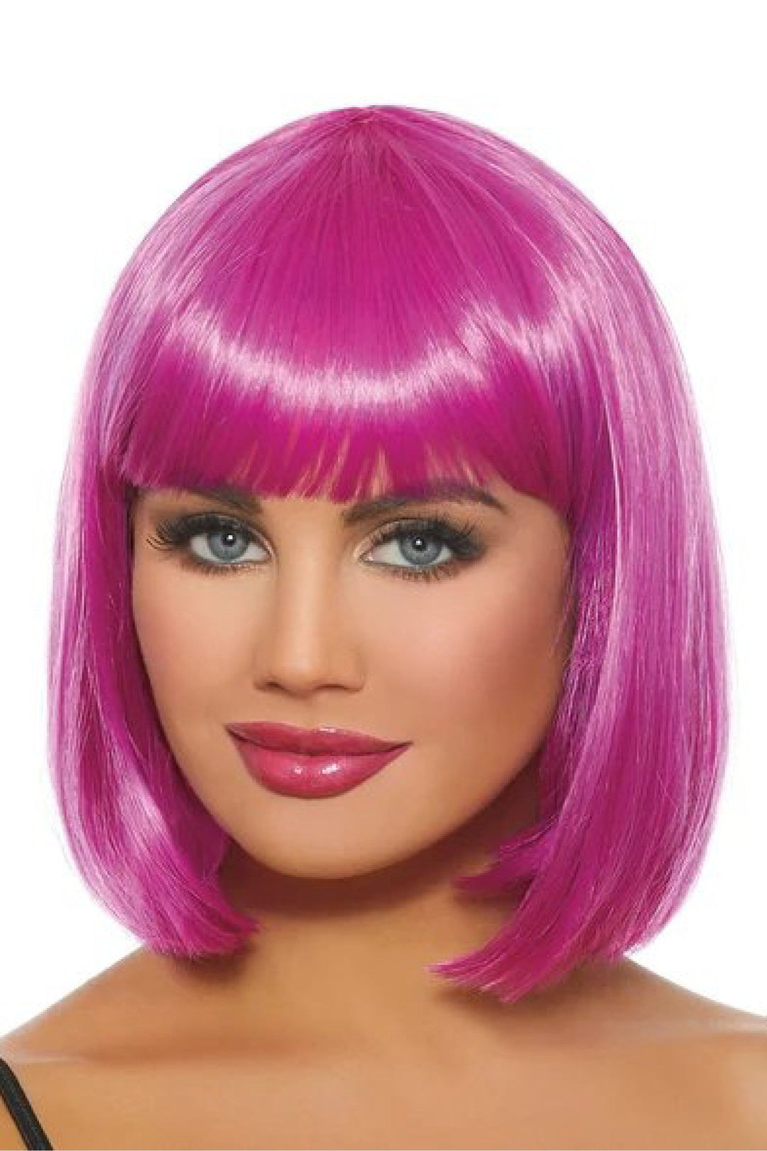 Pink Mid-Length Bob Wig - PartyExperts