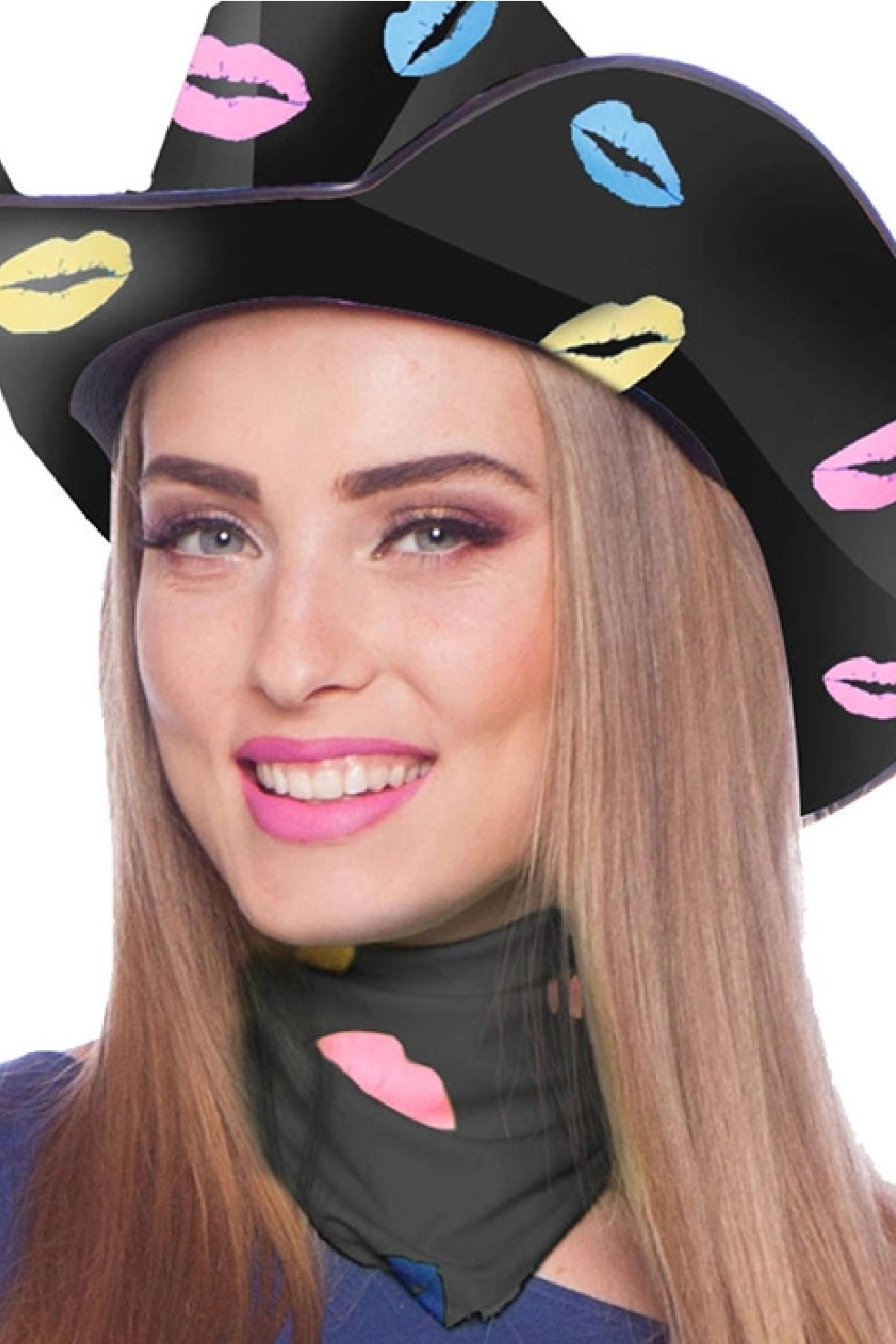 Scarf Lips Black - PartyExperts