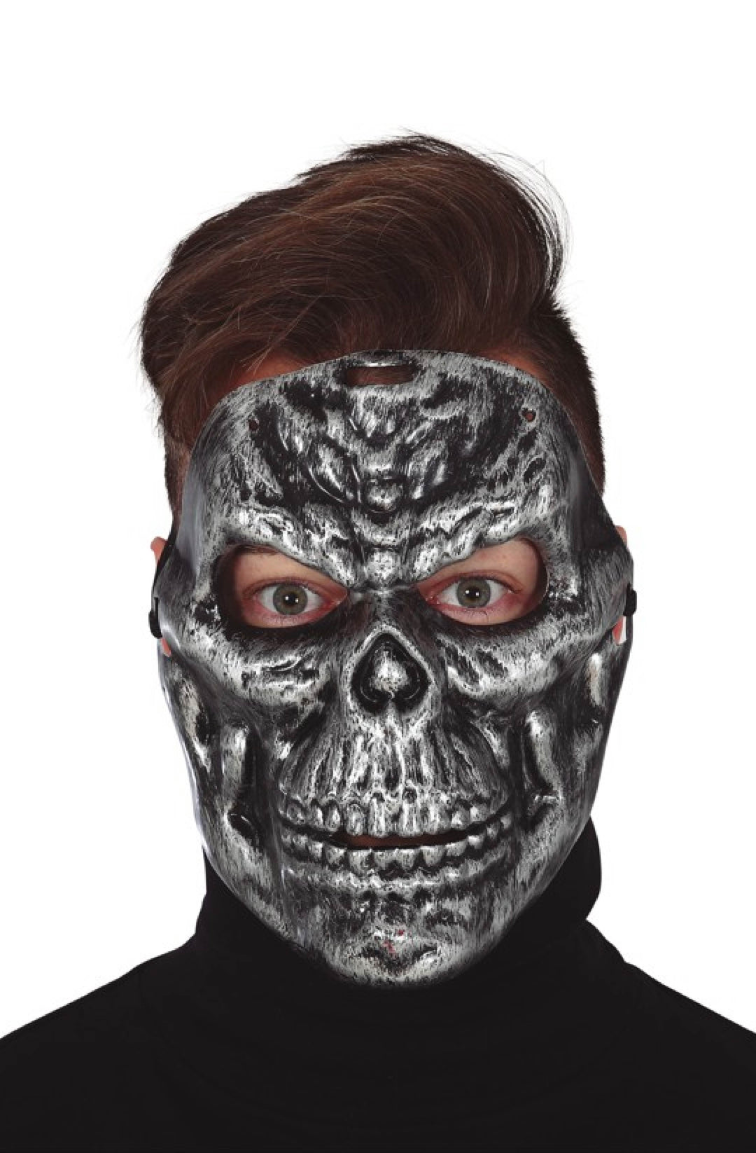 SILVER SKULL PVC MASK - PartyExperts