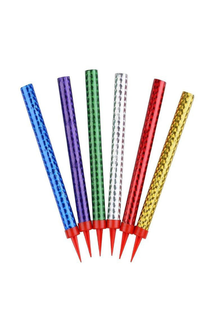 Sparkling Candles (Birthday Candles) 6pc Colored - PartyExperts
