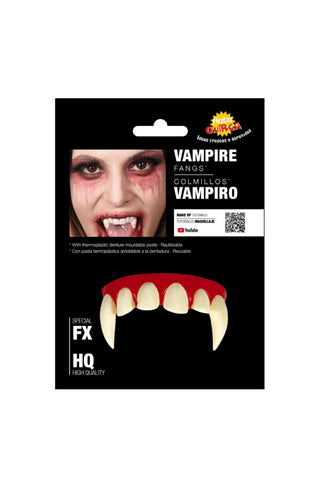 Vampire teeth with thermoplastic Paste.