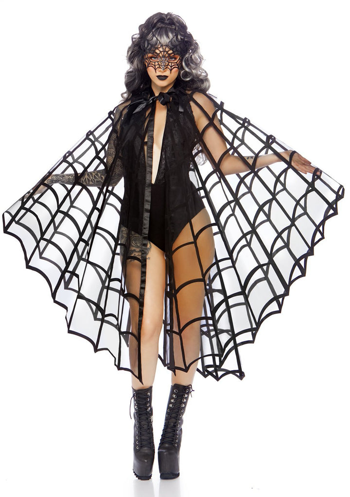 Velvet Flocked Web Cape.