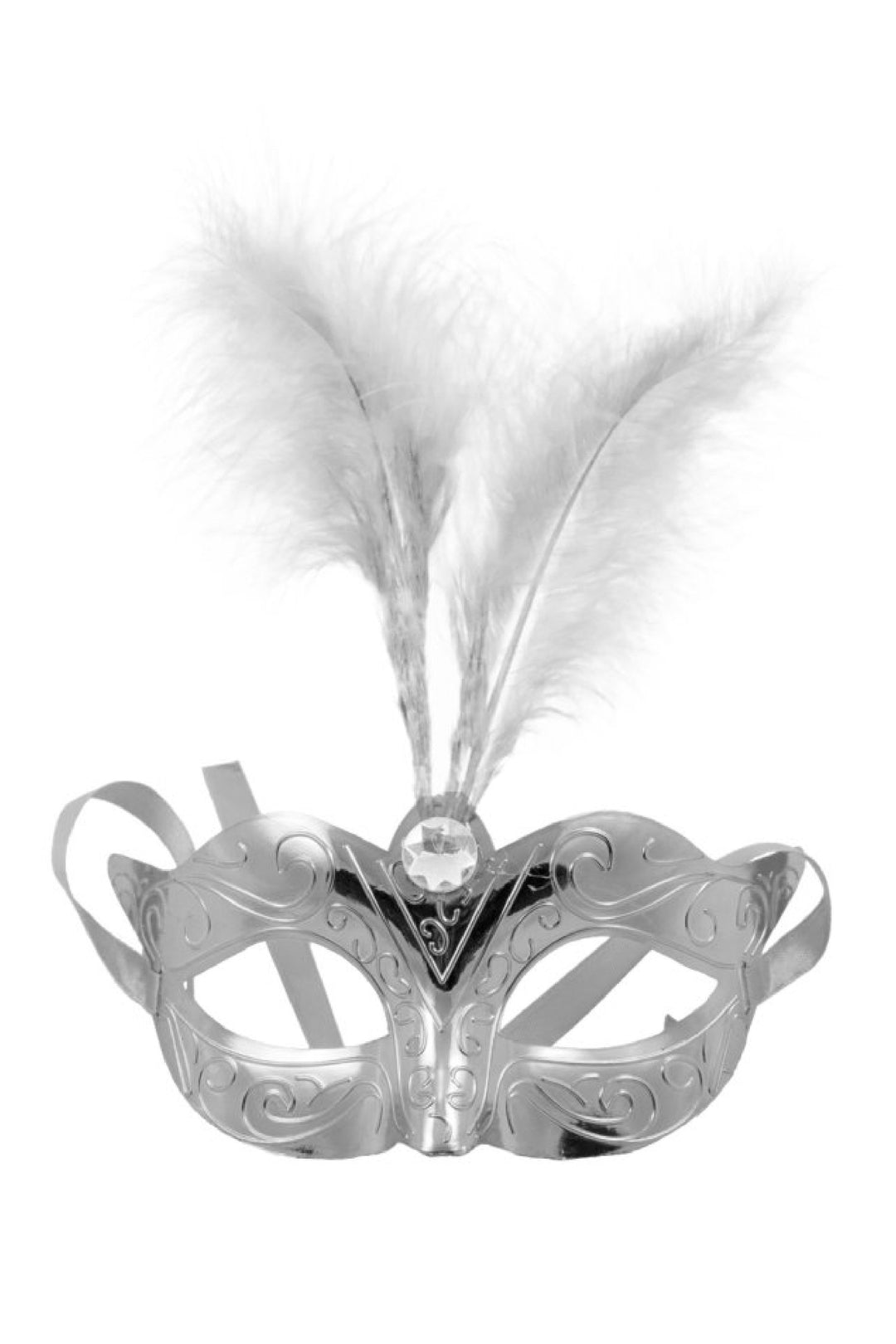 Venetian Mask Silver Metallic - PartyExperts
