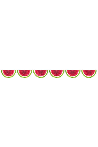 Watermelon Fan Bunting Paper Garland 80in - PartyExperts