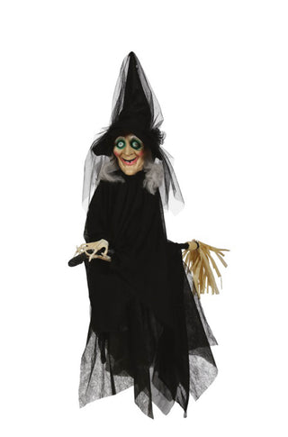 Witch with Broom Hanging Decoration.