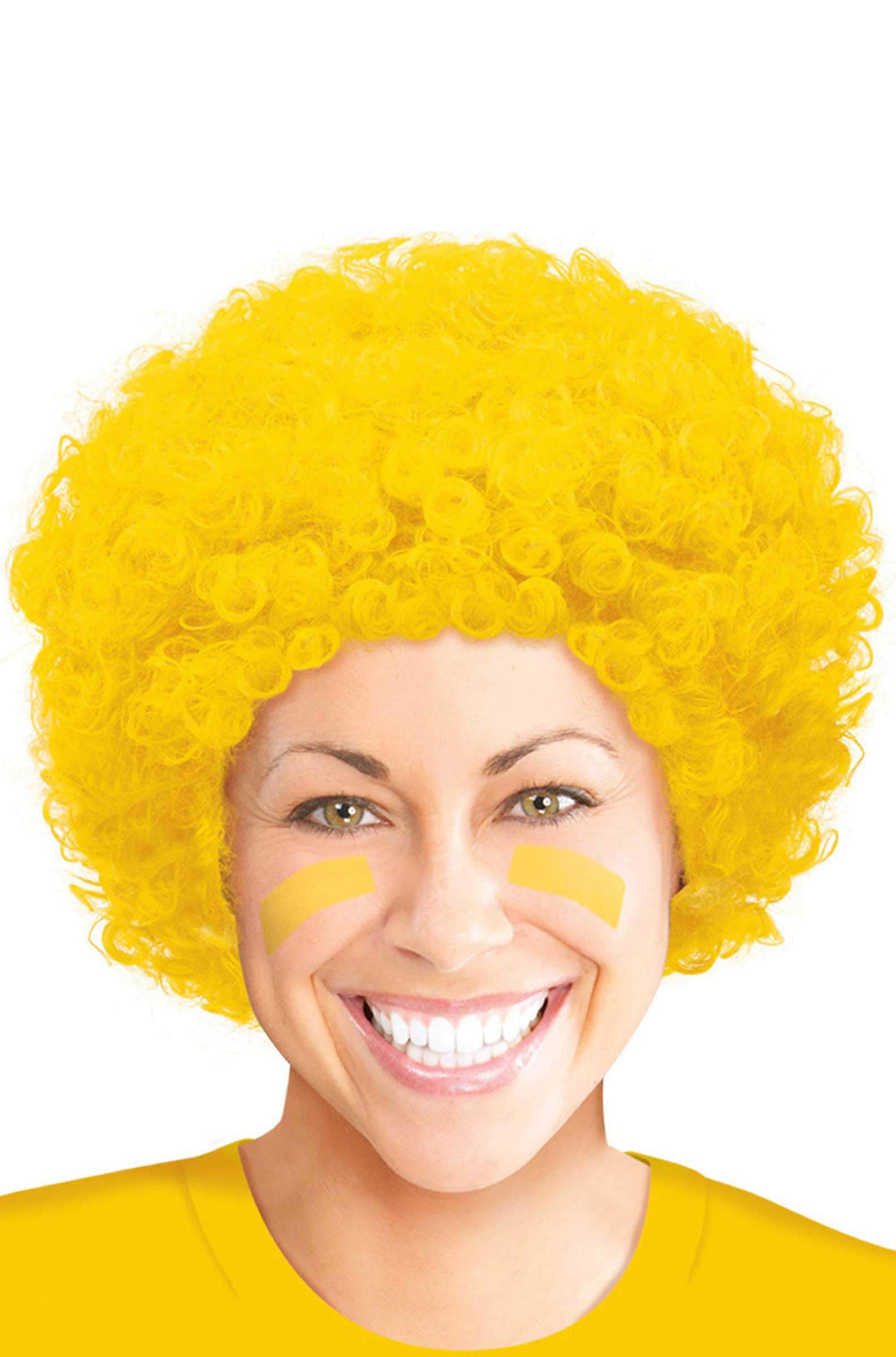 YELLOW CULRY WIG - PartyExperts