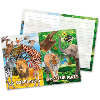 8 X Safari Animal Party Invitations - PartyExperts