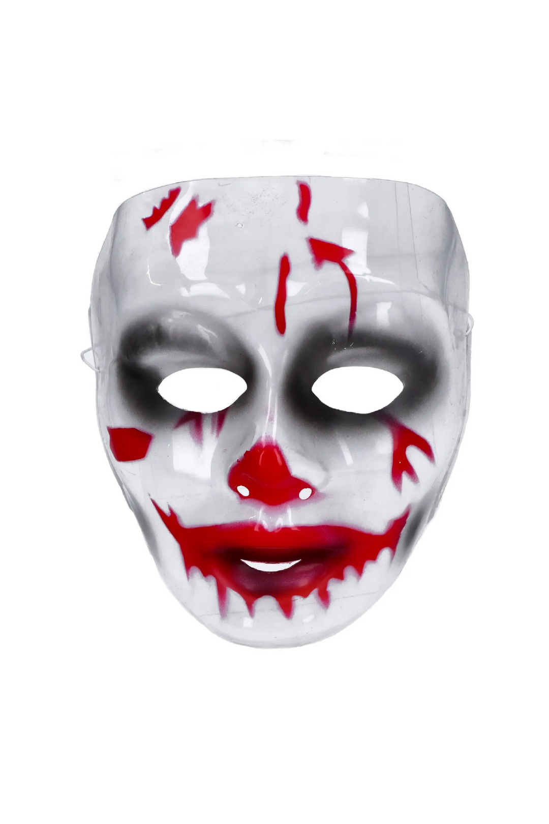 TRANSPARENT WOMAN WITH BLOOD MASK PVC - PartyExperts