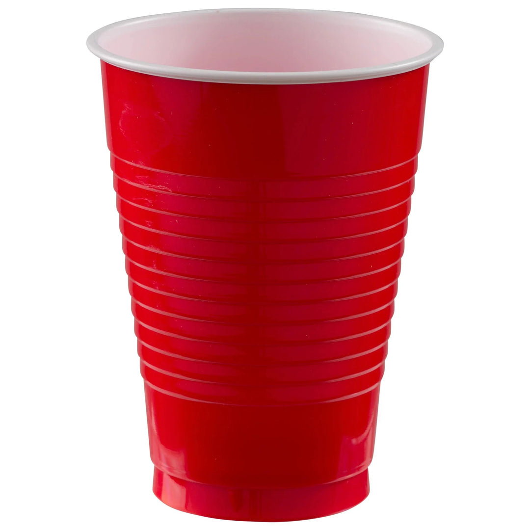 Apple Red Plastic Cups (Pack of 20) - 12 oz. - PartyExperts