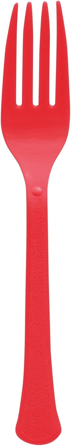 Apple red Plastic Fork - PartyExperts