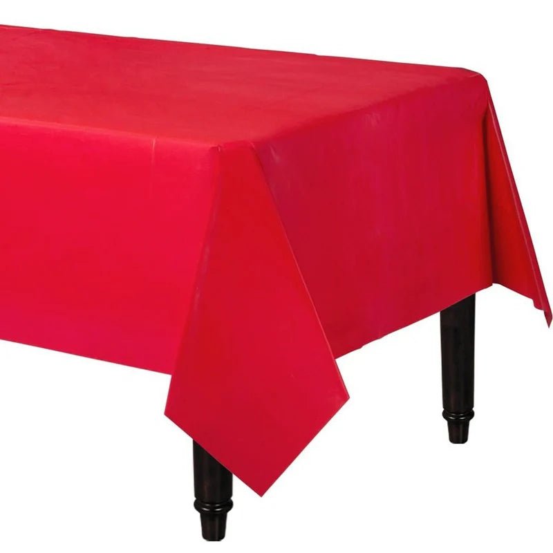 Apple red Plastic Table Cover Rectangle - PartyExperts