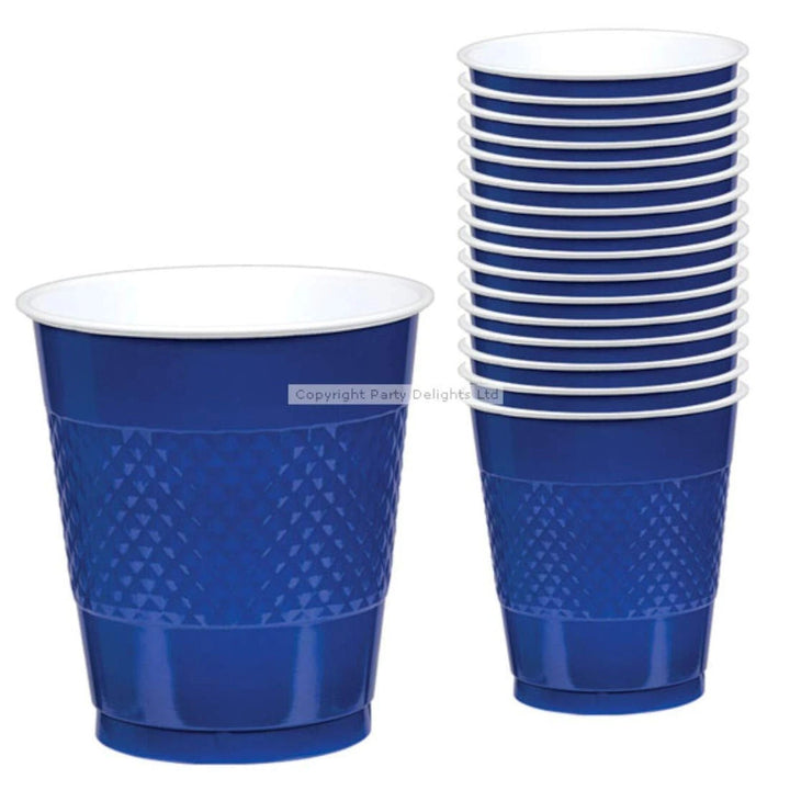 Bright Royal Blue Plastic Cups 20pcs - PartyExperts