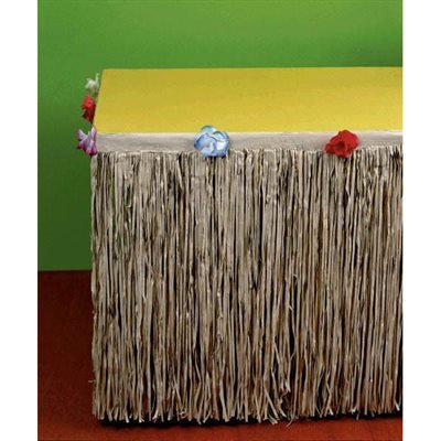 Disposable Natural Tissue Table Skirt Brown, 25" x 10' - PartyExperts