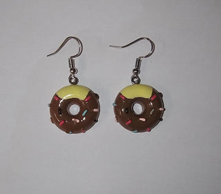 Donuts ear rings brown and Yellow - PartyExperts