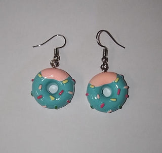 Donuts ear rings pink & blue - PartyExperts